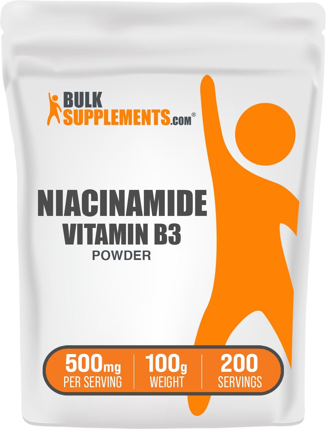 BulkSupplements.com Niacinamide Powder - Vitamin B3 Supplement 500 mg - 100 g - görsel 1