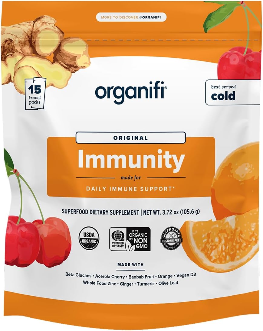 Organifi Immunity - Organic Superfood Immune Support - 15 Single Serve Sachets - görsel 1