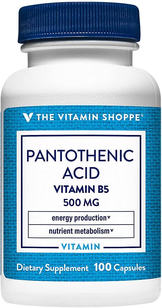 Pantothenic Acid 500mg Vitamin B5 – Energy Metabolism & Skin Health – 100 Capsules - görsel 1