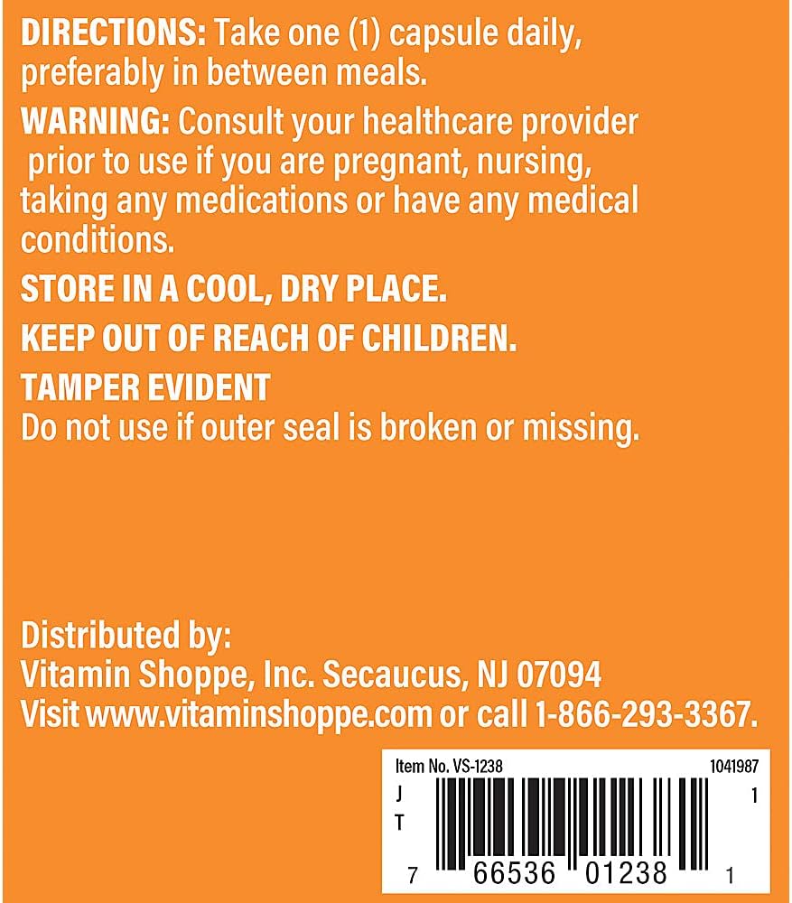 The Vitamin Shoppe Taurine 500mg with B6 – Cardiovascular and Antioxidant Support - görsel 3