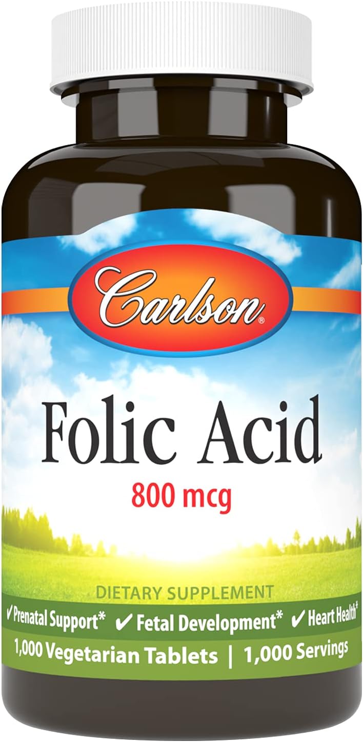 Carlson Folic Acid 800 mcg – Prenatal Support (1000 Tablets) - görsel 1