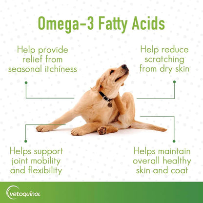 Vetoquinol Triglyceride OMEGA - Fish Oil for Dogs & Cats - Supports Healthy Skin, Coat & Normal Immune Response - Supplement with Vitamin Blend for Heart, Eye, Bone & Muscle Support - 8 oz (Pack of 2)