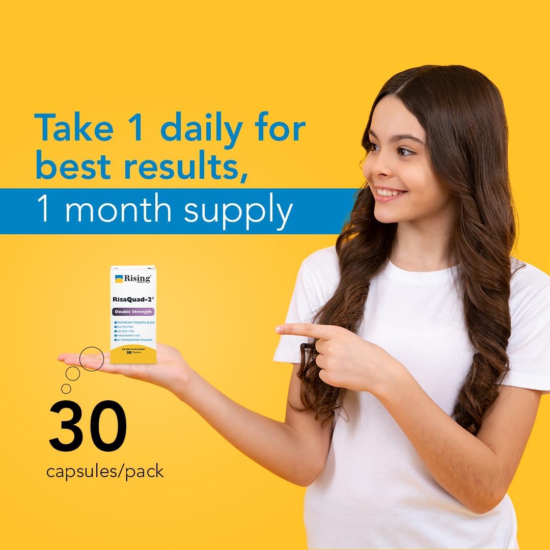 Rising Health RisaQuad-2 Double Strength Probiotic Capsules – 16 Billion CFU+, 30 Capsules - görsel 3