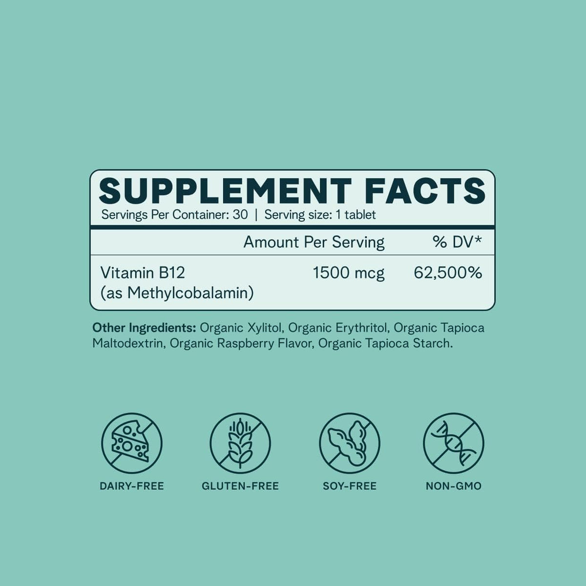 Ora Organic Vitamin B12 1500mcg - Plant-Based Methylcobalamin for Adults - Natural Stimulant-Free Energy, Raspberry Flavour Chewable Tablets, No Added Sugar - 30 Tablets - görsel 5