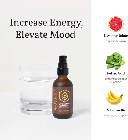 Terra Health Essentials - Liposomal Vitamin B12 | Support for Energy, Mood, Memory & Immune System (30-Day Supply)