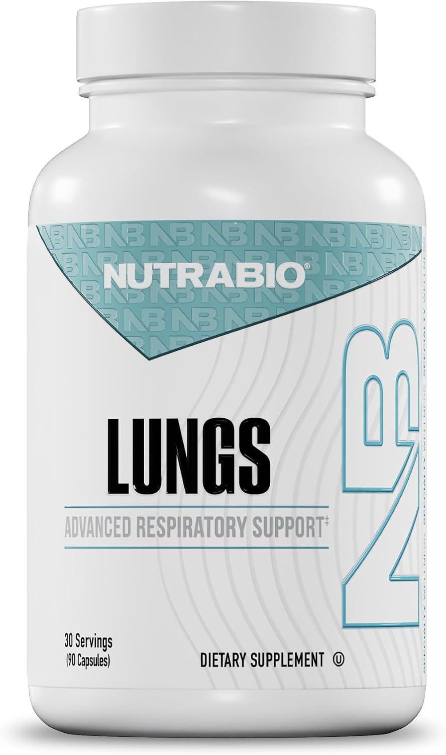 NutraBio Lungs Supplement - Respiratory and Immune Health Support with Immuno-LP20 - 90 Capsules - görsel 1