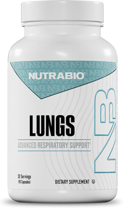 NutraBio Lungs Supplement - Respiratory and Immune Health Support with Immuno-LP20 - 90 Capsules