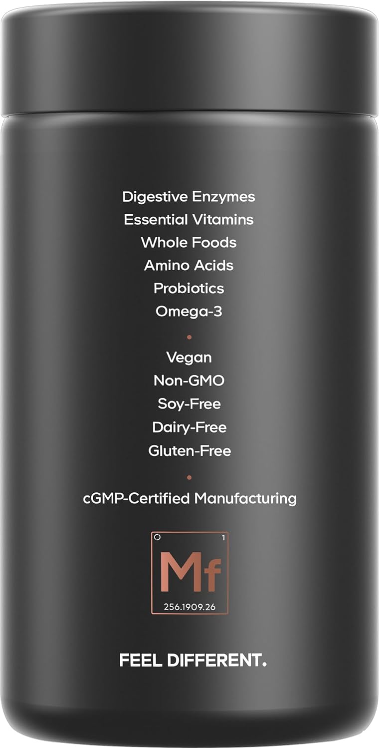 Codeage Men's Daily Multivitamin – 25+ Essential Vitamins & Minerals, Organic Whole Foods, Probiotics, Omega-3, Zinc, Vitamins A, B, C, D, E & K – 120 Capsules - görsel 9