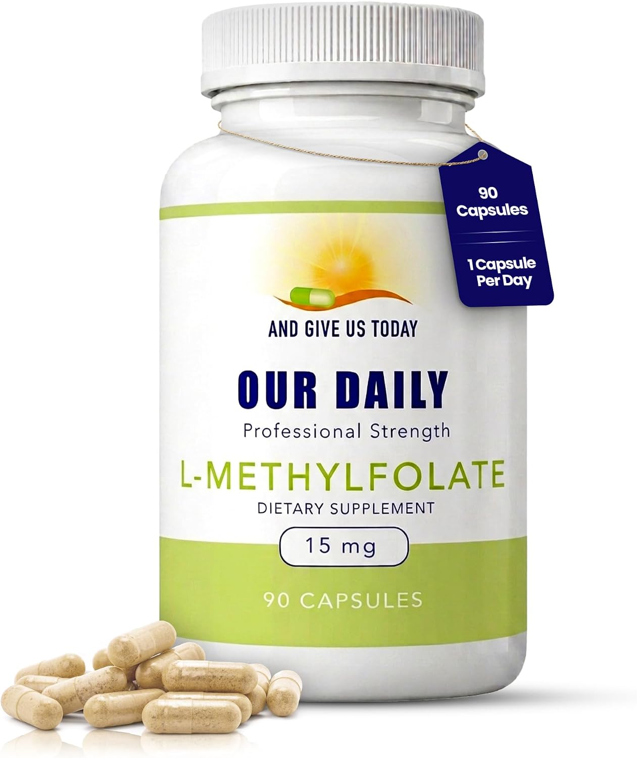 Our Daily Vites L-Methylfolate 15mg – Active 5-MTHF Methylated Folate Supplement, 90 Capsules - görsel 1