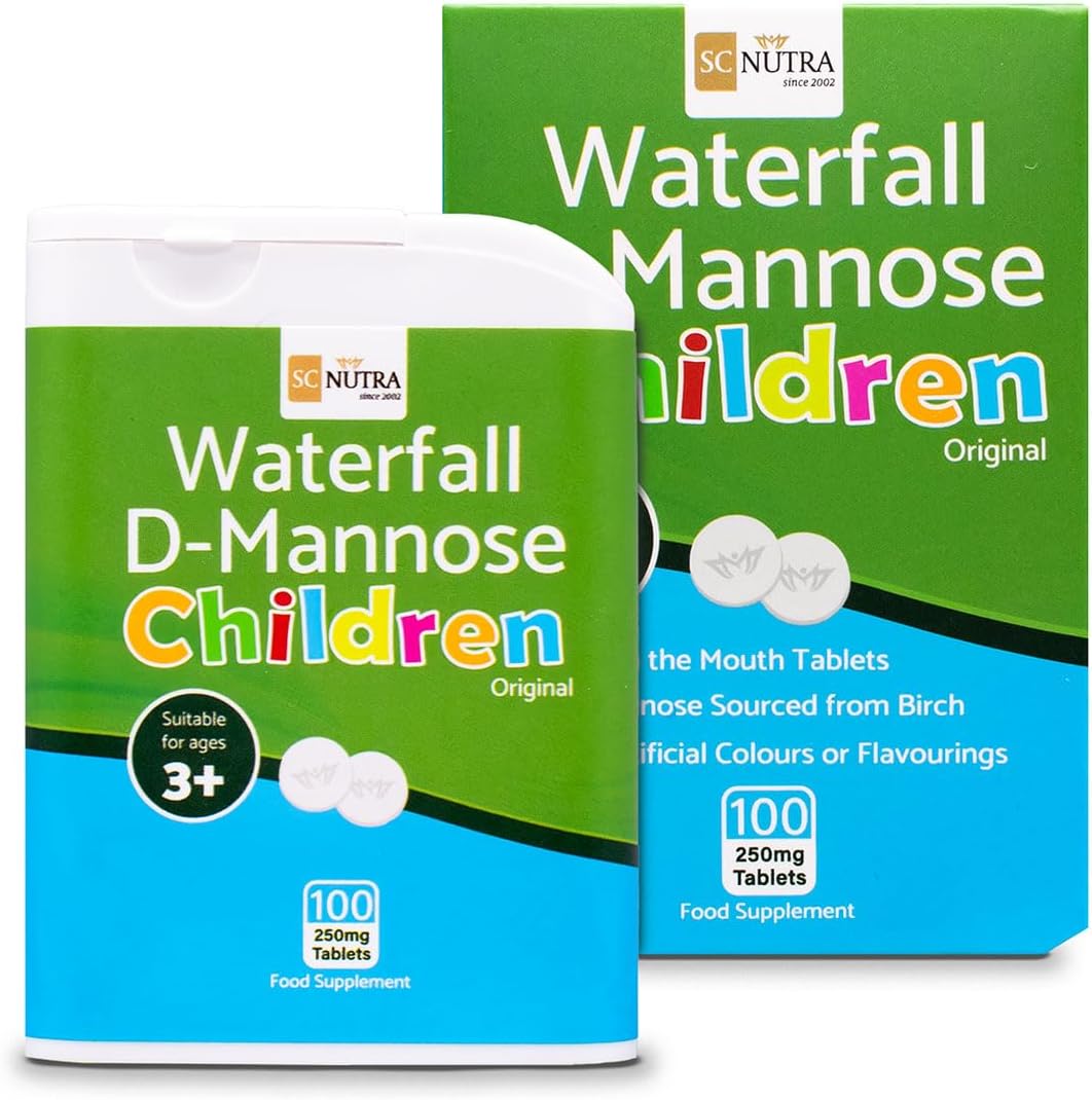 Waterfall D-Mannose Children Original | No Artificial Colours &amp; Flavourings | Vegan | 250mg Melt in the Mouth Tablets – 100 Tablets - görsel 2