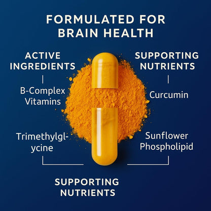 Divine Health Brain Zone Basic – Active B-Vitamins, Trimethylglycine, Curcumin – 120 Capsules