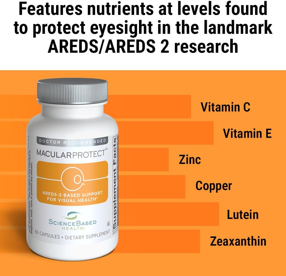 ScienceBased Health MacularProtect AREDS 2 Formula – Eye Health Supplement with Lutein, Zeaxanthin & B Vitamins – 60 Capsules - görsel 4