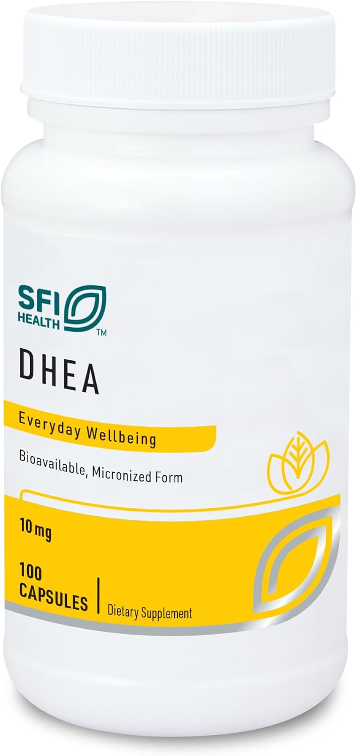 Klaire Labs DHEA 10mg - Dehydroepiandrosterone from Wild Yam - Micronised for Superior Absorption - Soya-Free, Hypoallergenic - 100 Capsules - görsel 1