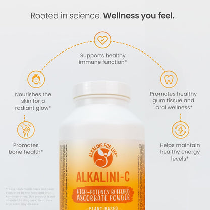 Alkaline for Life Alkalini-C Buffered Vitamin C Powder, Corn-Free, 1,584 mg