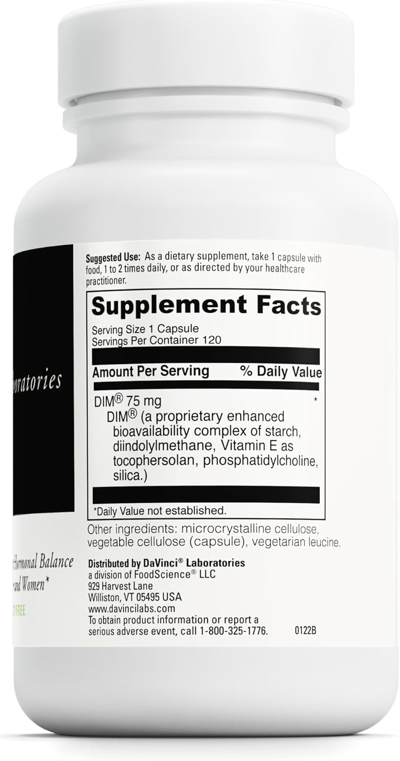 DAVINCI Labs DimPro - DIM Supplement for Hormonal Balance - 120 Capsules - görsel 2