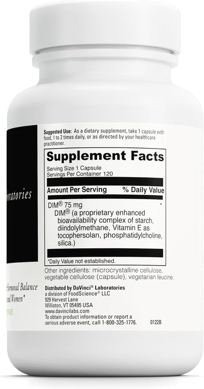 DAVINCI Labs DimPro - DIM Supplement for Hormonal Balance - 120 Capsules