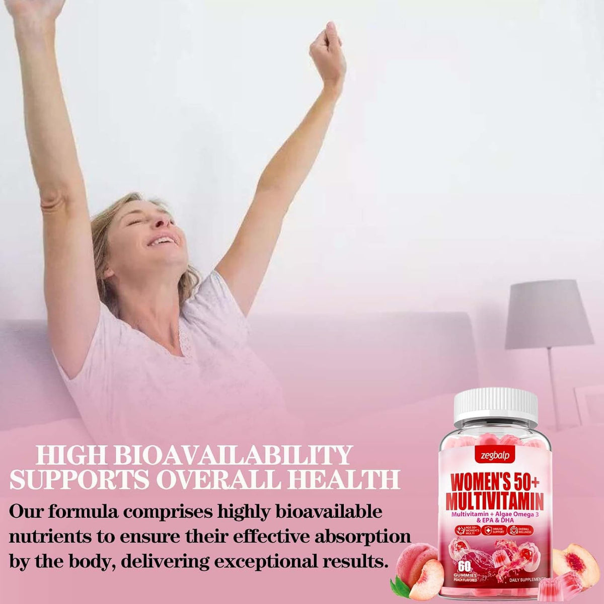 ZEGBALP Sugar-Free Women's Multivitamin 50+ Gummies - görsel 6