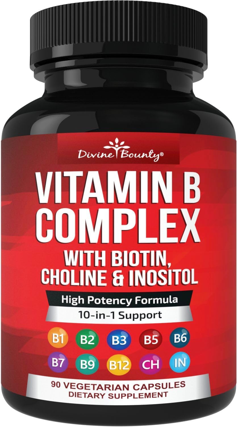 Divine Bounty Super B Complex Vitamins (90 Capsules) - görsel 1