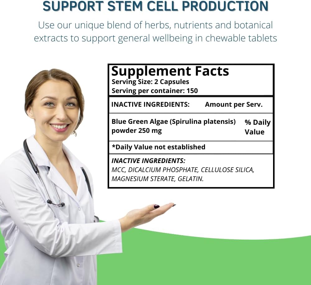 Bioxtron AFA Stem Cell Food Supplement - Stem Cell Renewal, Joint & Immune Support - 300 Capsules - görsel 4
