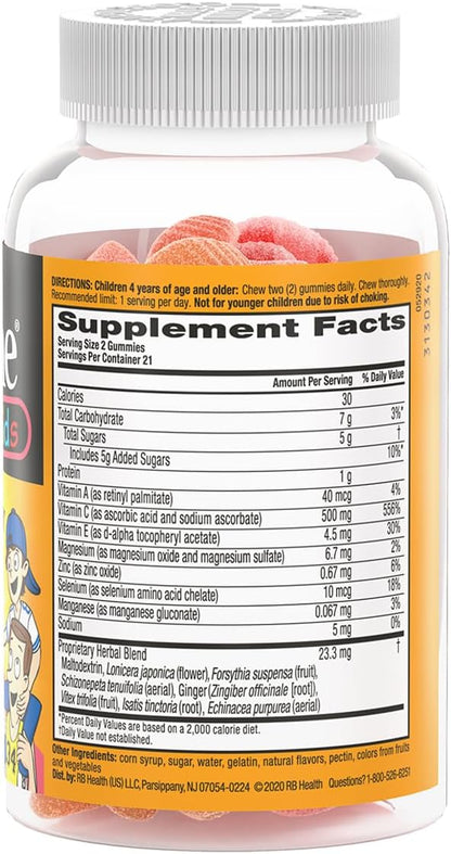 Airborne 500mg Vitamin C + Zinc Immune Support Gummies for Kids, Assorted Fruit Flavours, Gluten-free, 42 Gummies (6 Pack)
