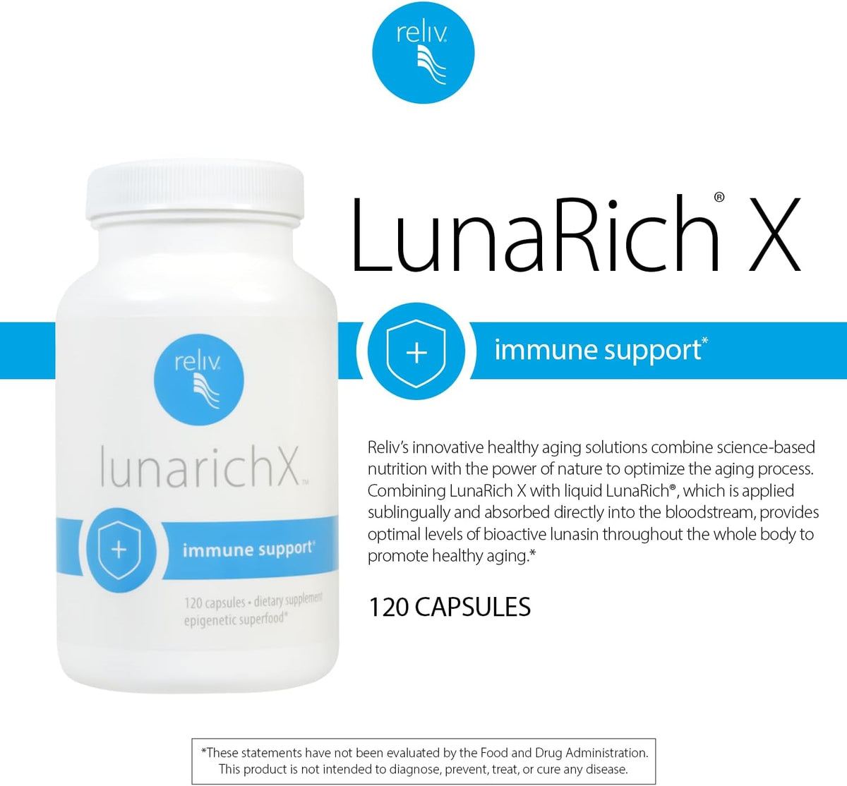 RELIV LunaRich X - Lunasin Extract Capsules for Healthy Ageing and Immune Support (120 Count) - görsel 3