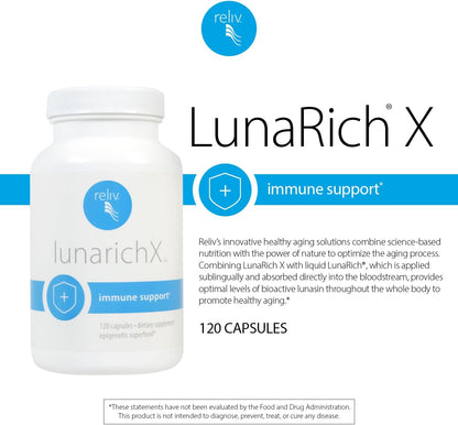RELIV LunaRich X - Lunasin Extract Capsules for Healthy Ageing and Immune Support (120 Count)