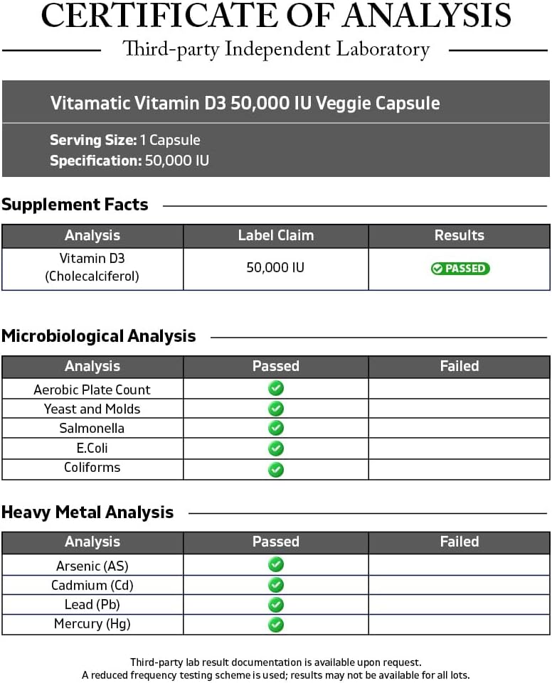 Vitamatic Vitamin D3 50,000 IU Once Weekly, 60 Veg Capsules - görsel 3
