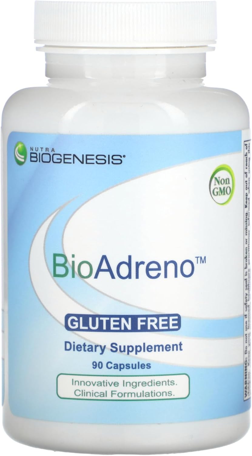 Nutra BioGenesis BioAdreno - Antioxidant Food Supplement with Bovine Adrenal Cortex, for Cellular Energy and Nervous System Support - 90 Capsules - görsel 1