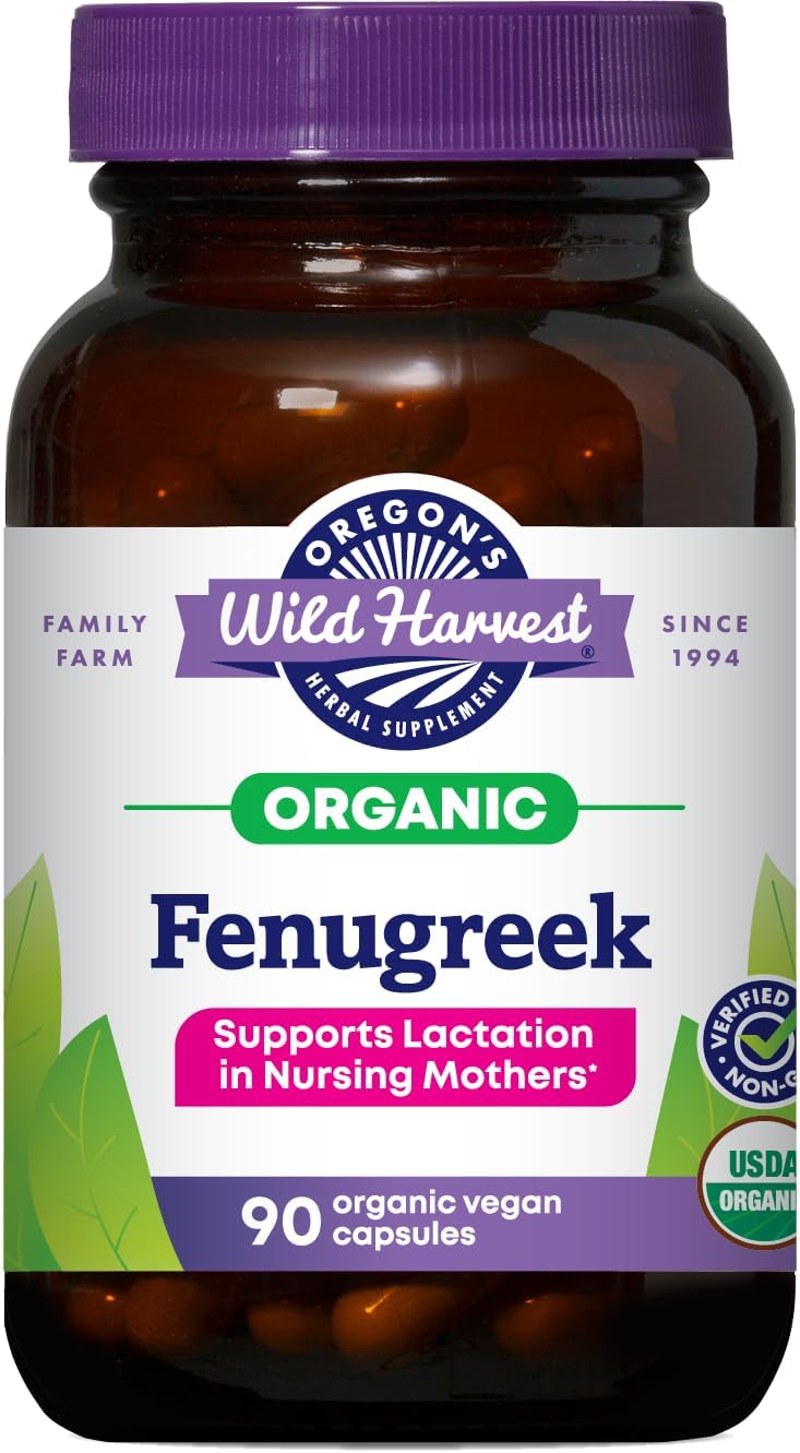 Oregon's Wild Harvest Organic Non-GM Fenugreek Capsules – Lactation Support, 180 Capsules - görsel 5