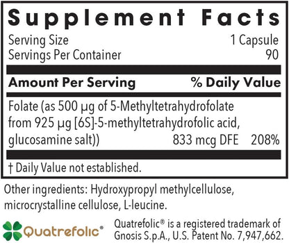 ARG QuatreActiv Folate – 5-MTHF Methylfolate Supplement