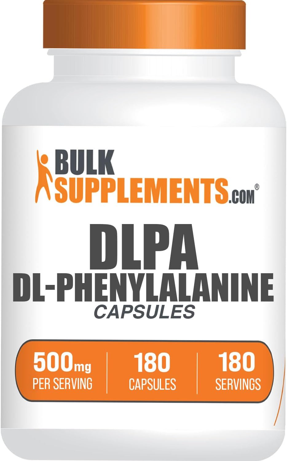 BulkSupplements.com DL-Phenylalanine Capsules - 500mg, 180 Capsules - görsel 1