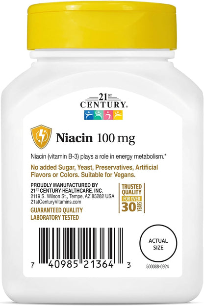 21st Century Niacin 100 mg Tablets, 110 Tablets