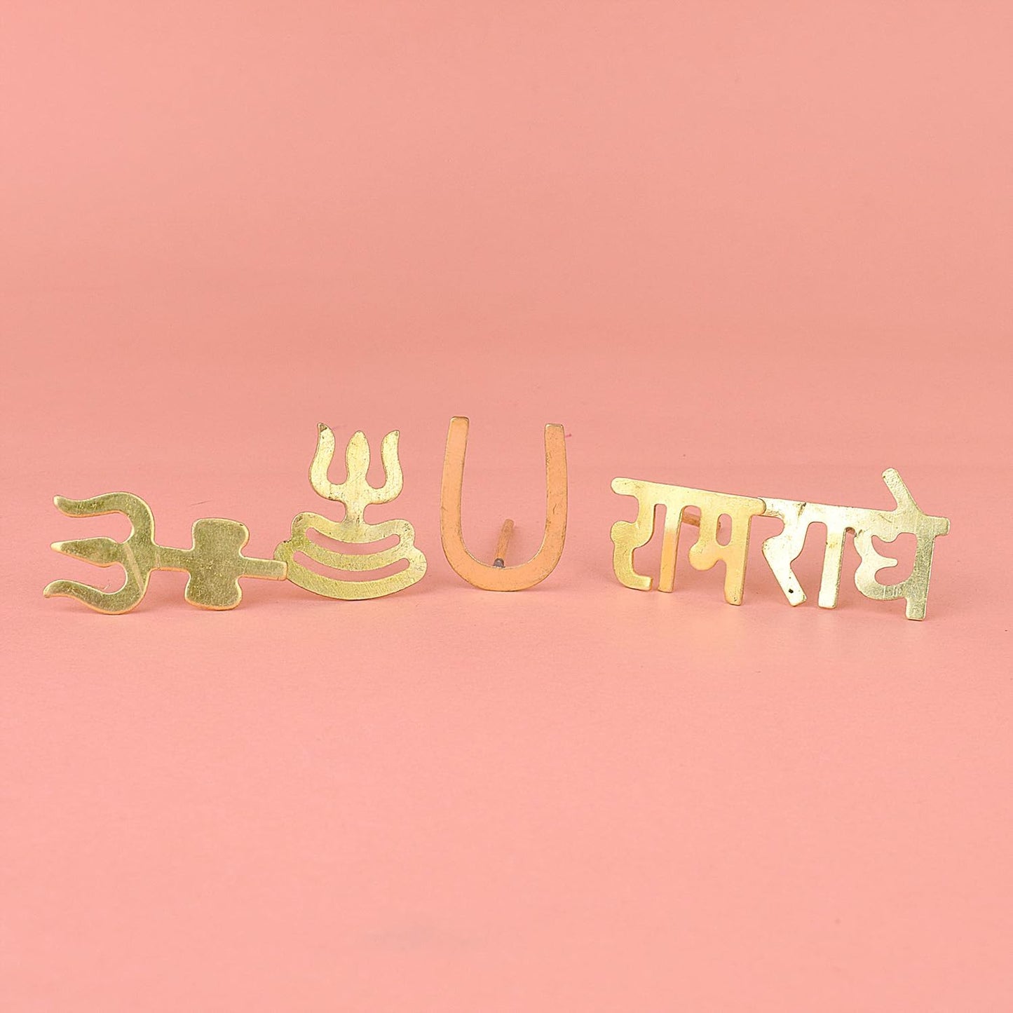 SATVIK 5-Piece Assorted Brass Tilak Stamp with Red & White Chandan Tikka Powder - görsel 2