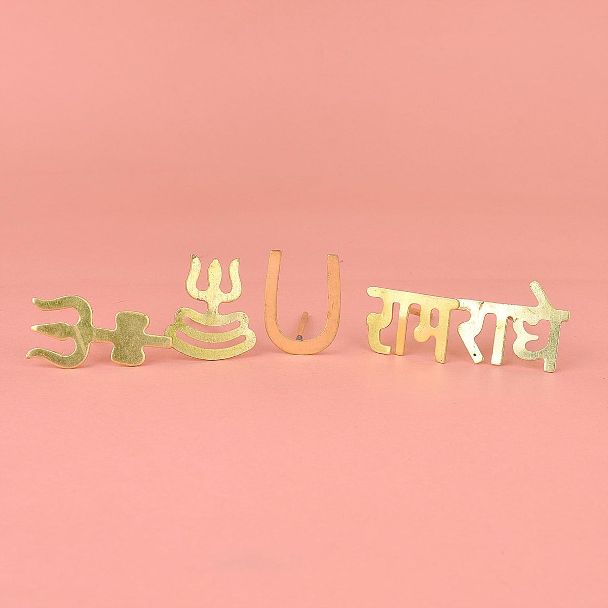 SATVIK 5-Piece Assorted Brass Tilak Stamp with Red & White Chandan Tikka Powder - görsel 2