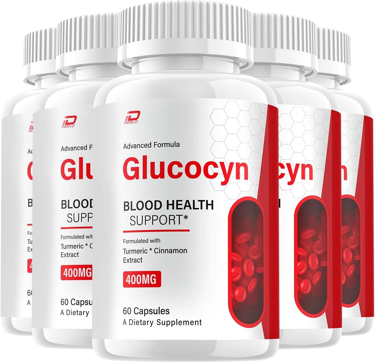 Glucocyn Capsules – Natural Supplement for Metabolic Support (5 Pack, 300 Capsules) - görsel 1