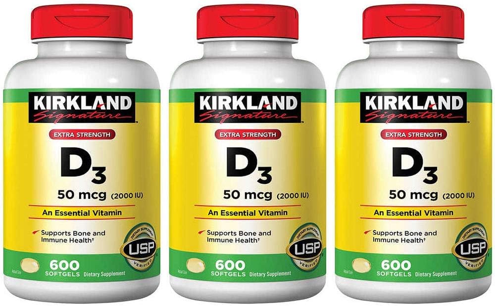 Kirkland Signature Maximum Strength Vitamin D3 2000 IU, Pack of 3 - görsel 1