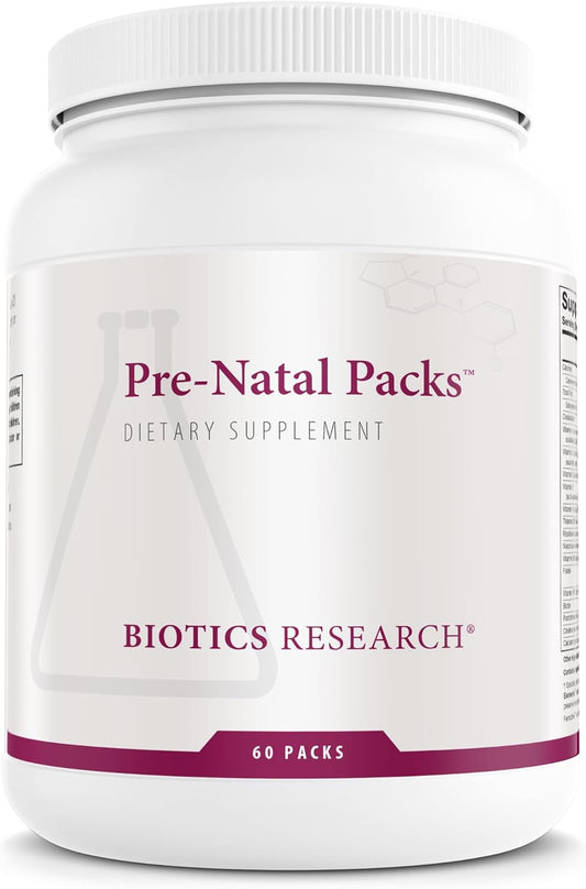 Biotics Research Pre Natal Packs – Prenatal Nutrition Support, Postnatal Formula, Omega-3s, Iodine, Folate (60 Pack)