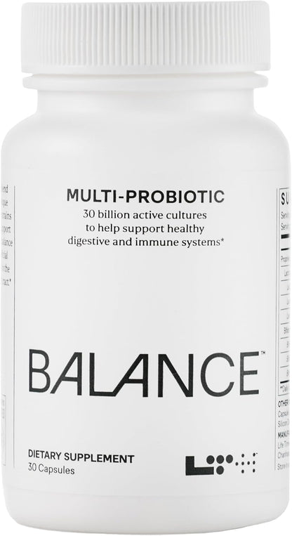 LTH Balance Multi Pro 30B Probiotic - 30 Billion CFUs - Dairy-Free and Shelf-Stable - Gut and Immune Support - 30 Capsules