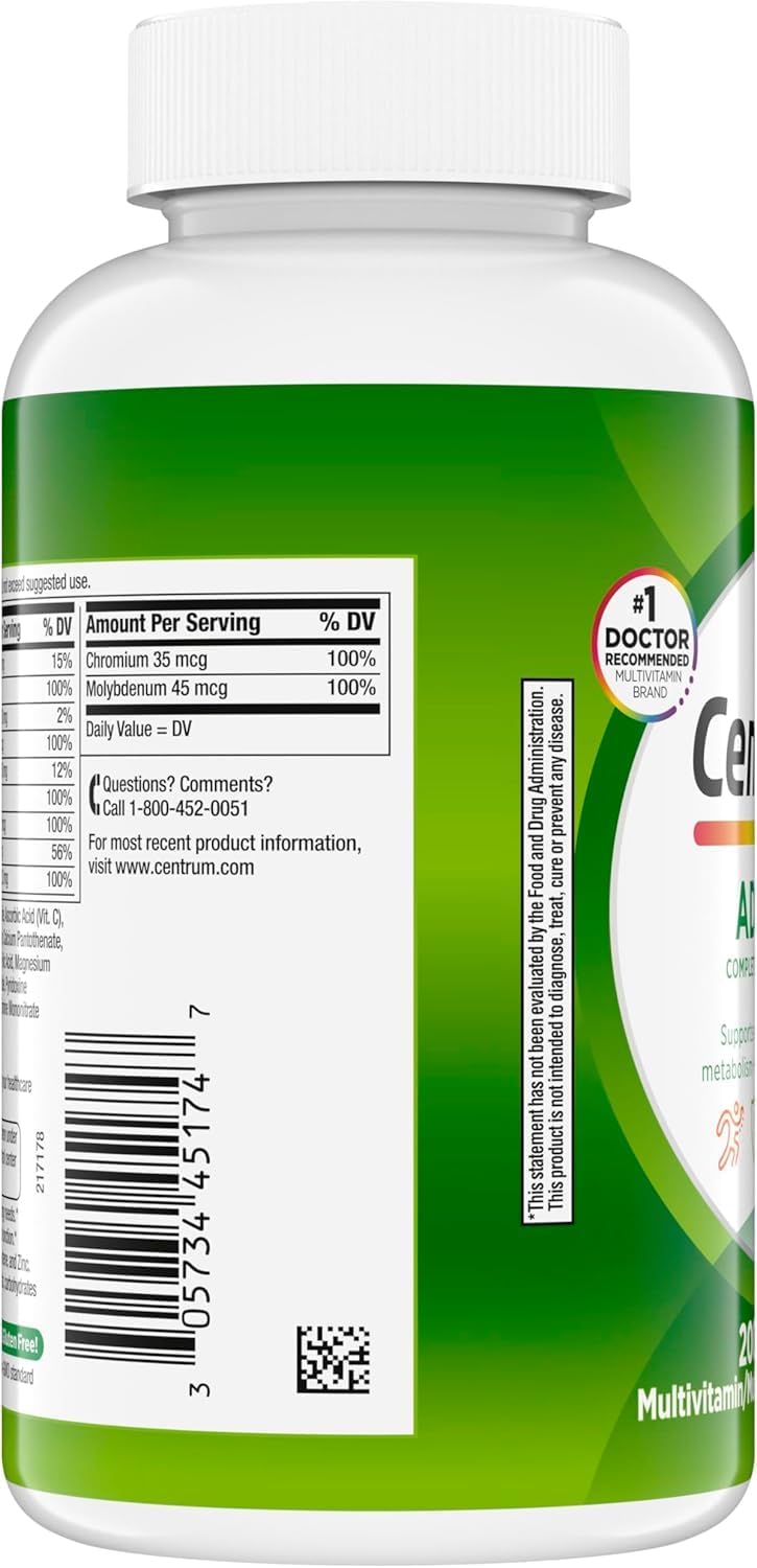 Centrum Adult Multivitamin and Multimineral Supplement with Antioxidants, Zinc, Vitamin D3 and B Vitamins - 200 Tablets - görsel 6
