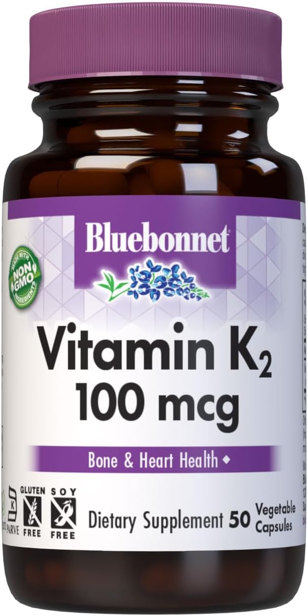 BlueBonnet Vitamin K2 (Menaquinone-7) 100 mcg - 50 Vegetable Capsules - görsel 1