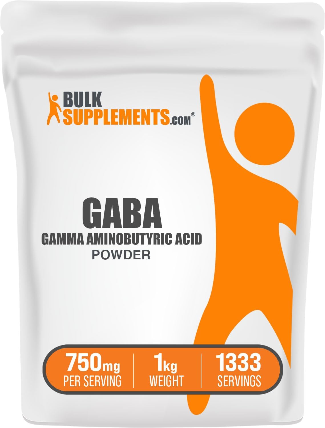 BulkSupplements.com Gamma Aminobutyric Acid Powder - GABA Supplement, 750mg per Serving, 5kg - görsel 1