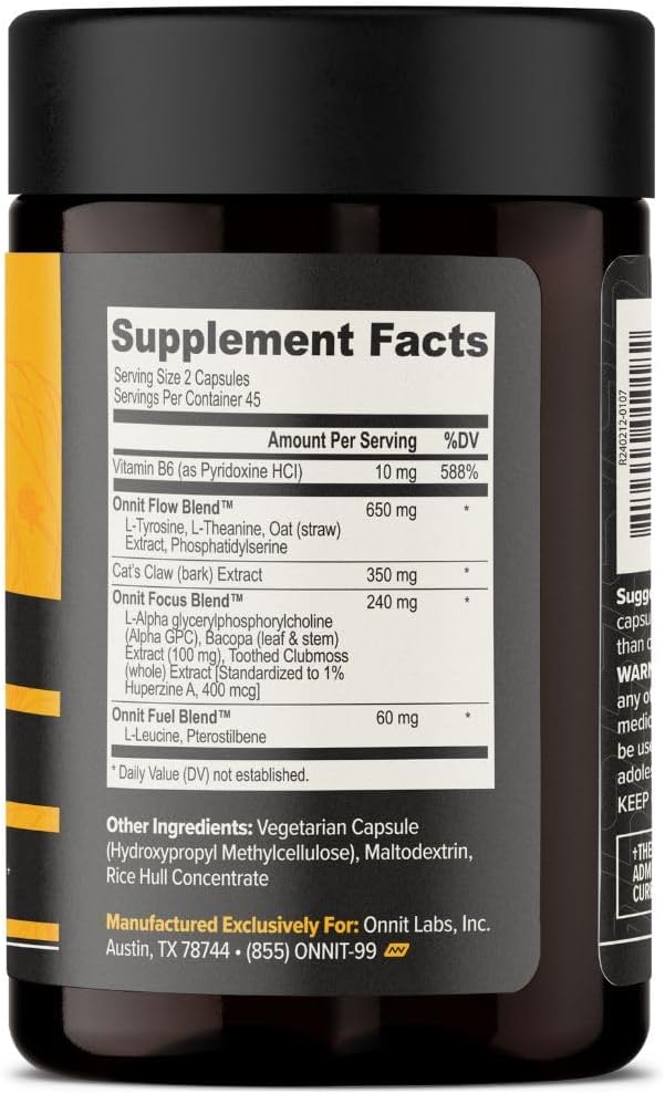 ONNIT Alpha Brain Nootropic Capsules – Caffeine-Free Cognitive Support – 270 Capsules (Pack of 3) - görsel 3