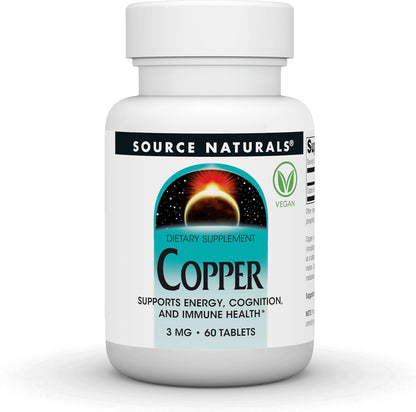 Source Naturals Copper, 3 mg – 60 Tablets