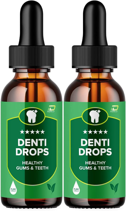 Denti Drops Pro - Natural Liquid Supplement for Teeth and Gums (2 Pack, 2 Month Supply)