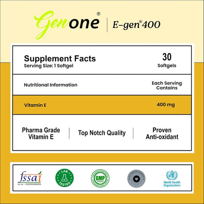 genone E-Gen 400 Vitamin E Capsules (30 Capsules)