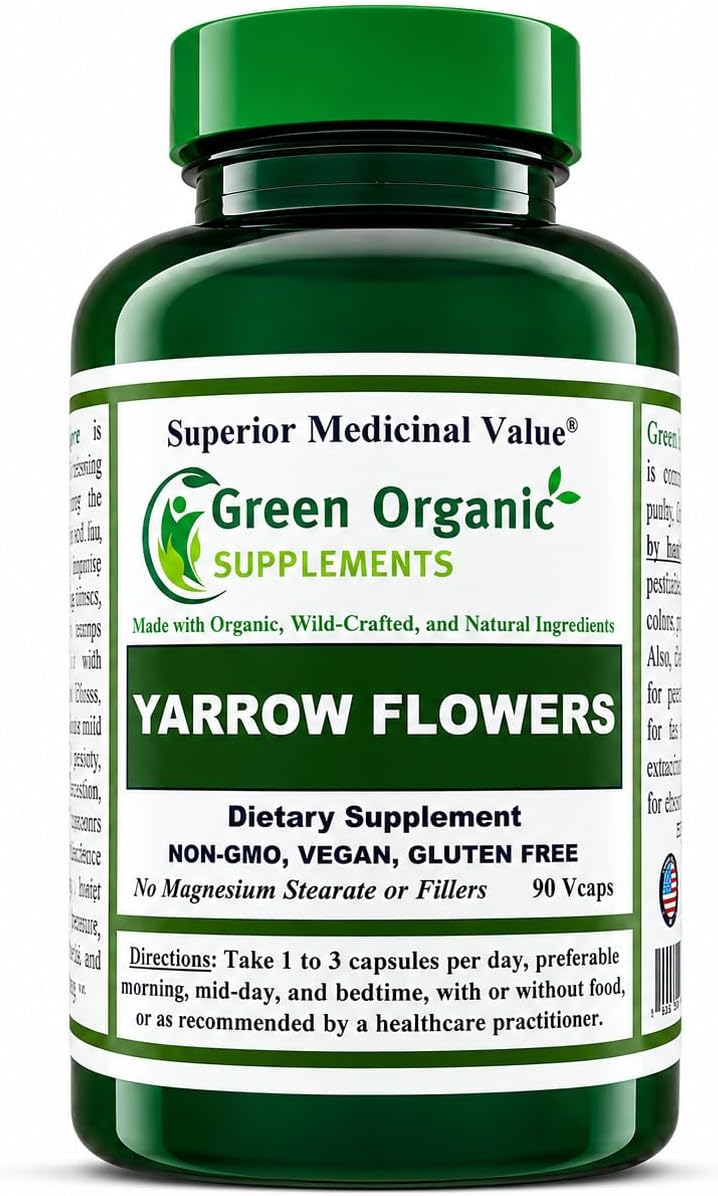 Yarrow Flower, 90 Vegan Capsules, Non-GMO, Gluten-free - görsel 1