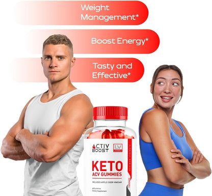 ActivBoost Keto Gummies Advanced Formula with ACV (2 Pack, 120 Gummies)