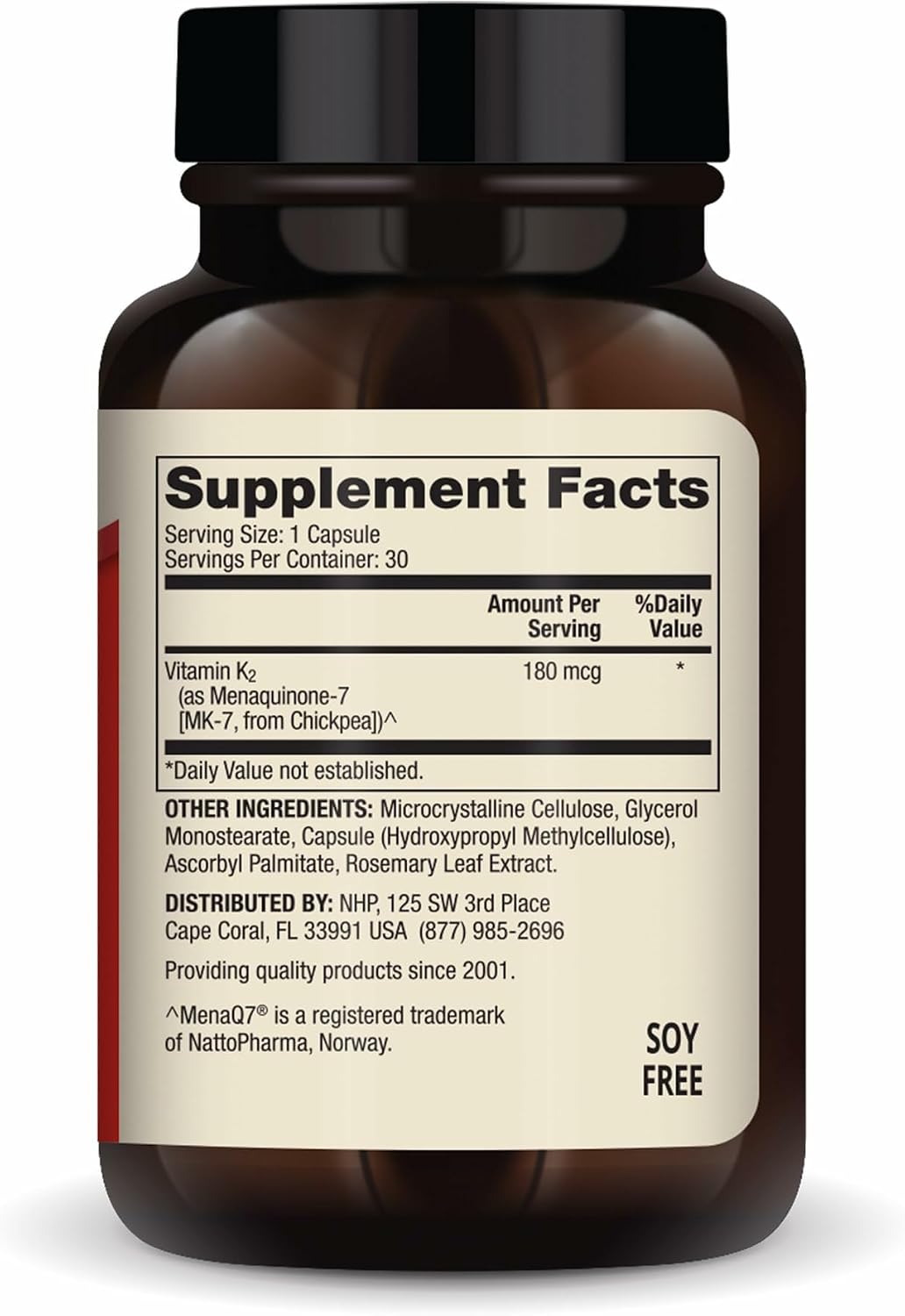Dr. Mercola Vitamin K2 180 µg (MK-7) – MenaQ7 – Non-GMO, Gluten-free, Dairy-Free – 30 Capsules - görsel 2