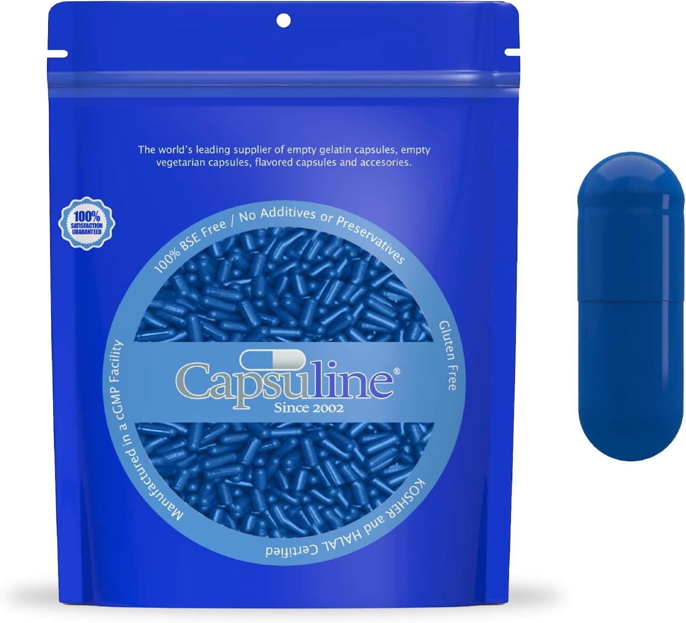 Capsuline Gelatine Capsules Size 0 - Empty Gel Capsules with Lock Technology (1000 Count) - görsel 1