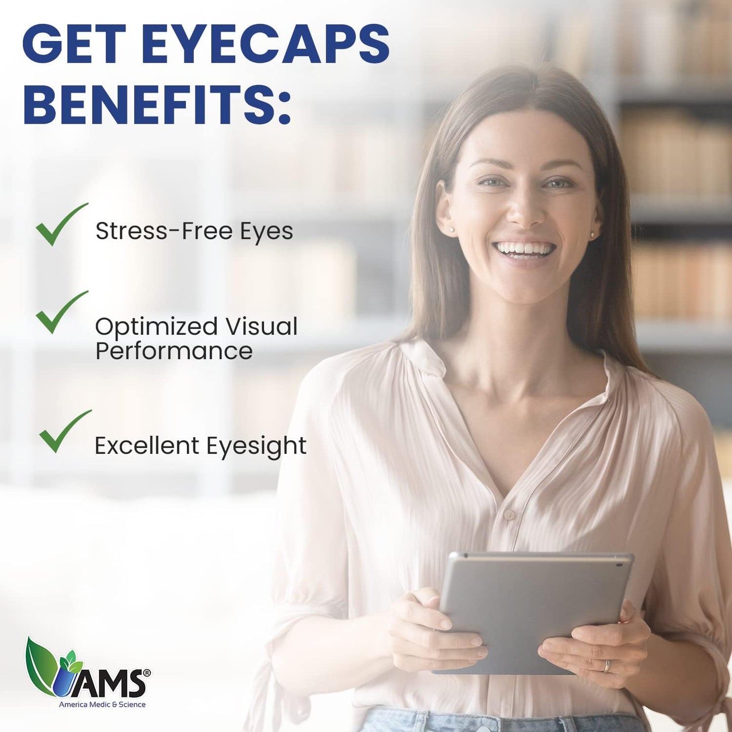 America Medic & Science EyeCaps (30 Caplets) - Vision Health Supplement with Lutein, Zinc, and Vitamins A, C, E, B2 - görsel 6